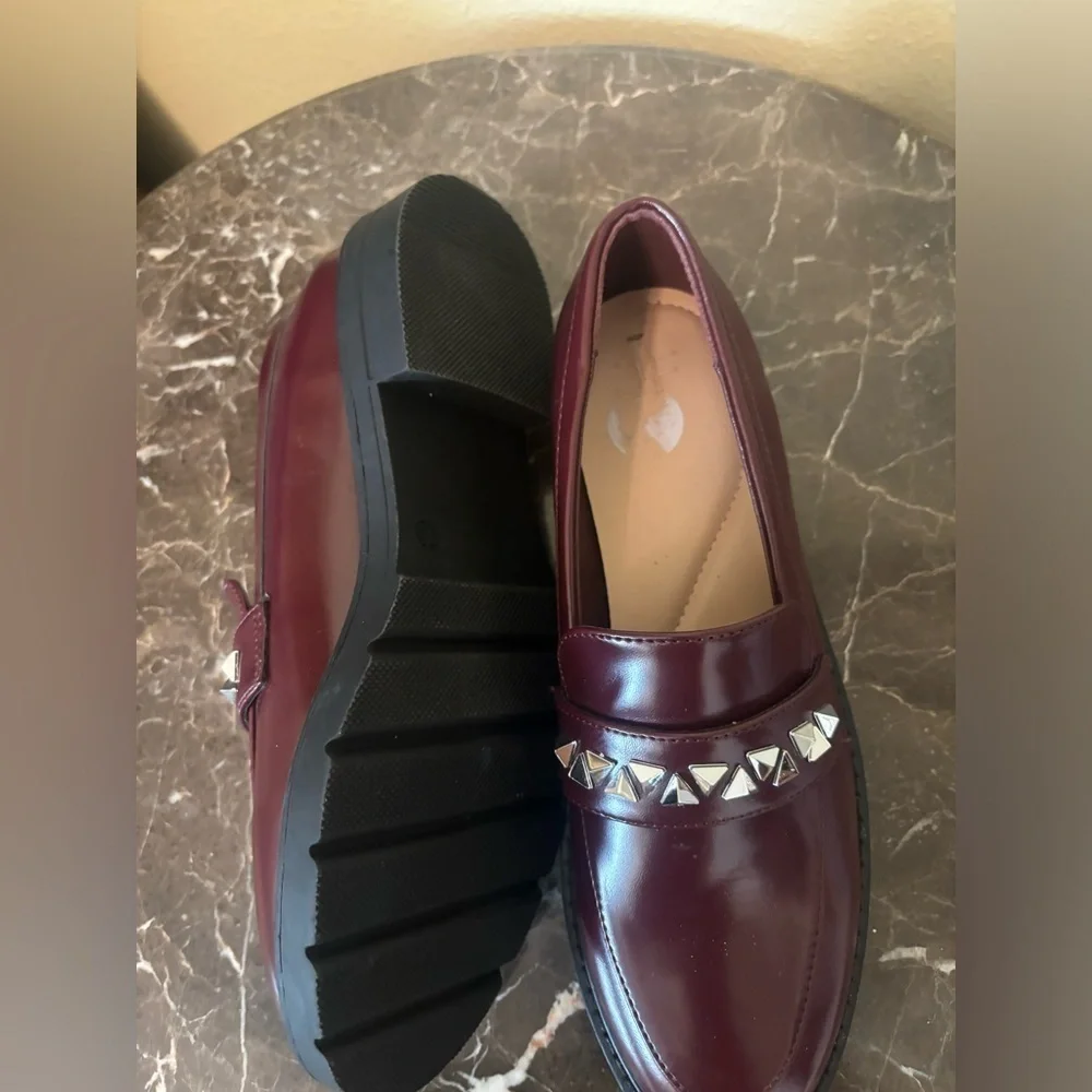 Maroon chunky platform shoes